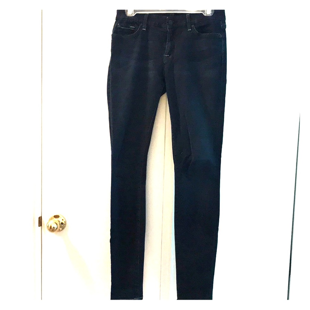 7 for all Mankind super dark wash skinny jeans